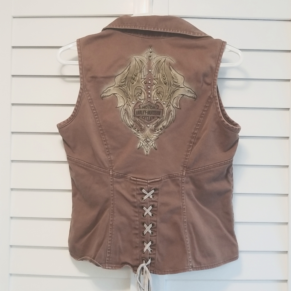 Harley Davidson Women's Zipper Vest Top Size XS
